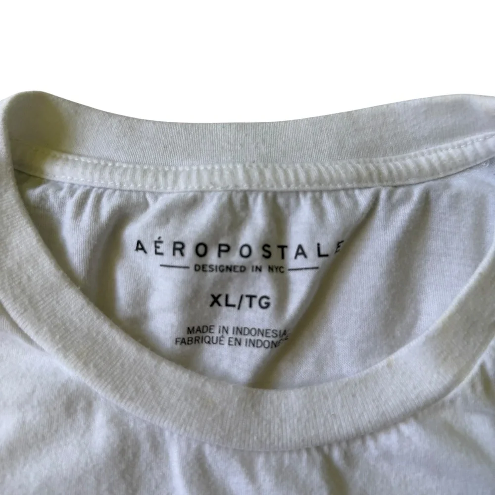 Aeropostale Mens XL White Aero NY 1987 Graphic T-Shirt Short Sleeve Crewneck - Picture 4 of 9